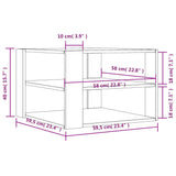 Tavolino Salotto Rovere Fumo 59,5x59,5x40 cm Legno Multistrato