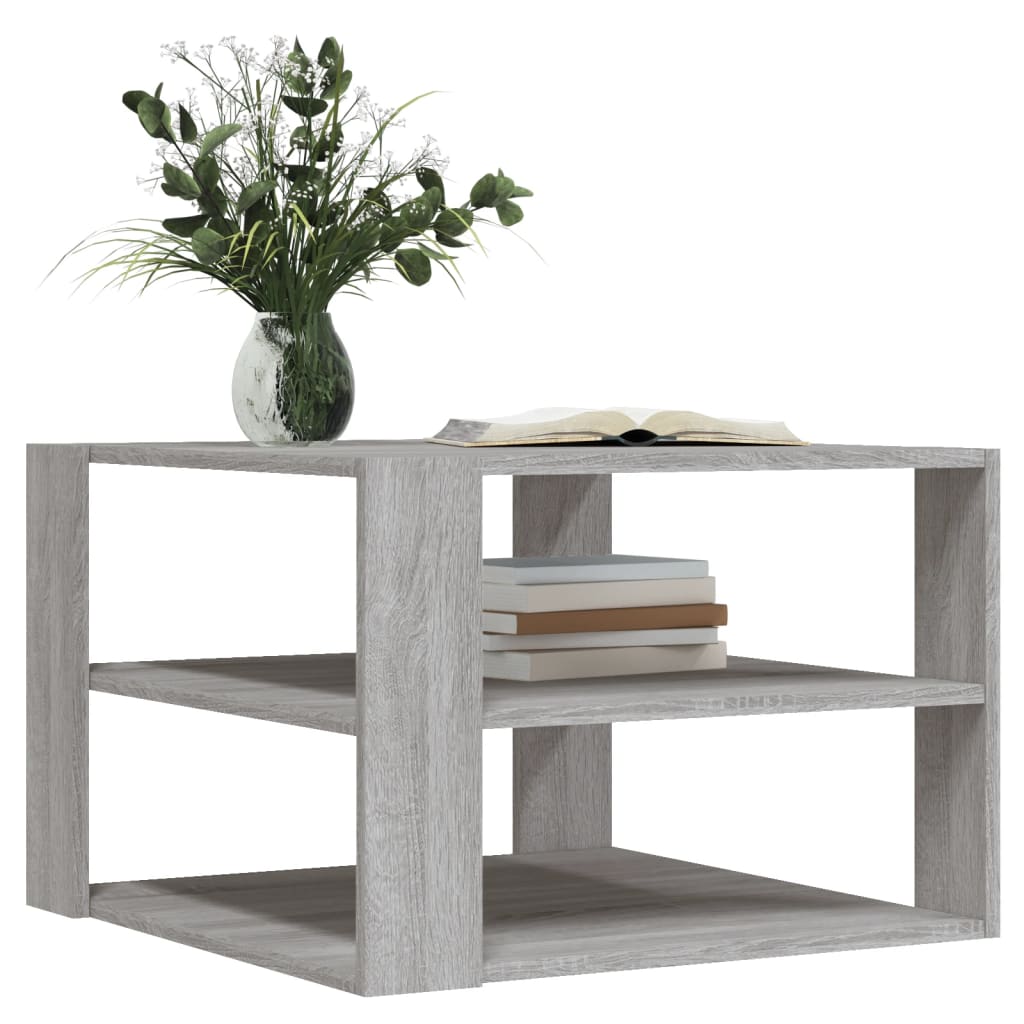 Tavolino Salotto Grigio Sonoma 59,5x59,5x40cm Legno Multistrato