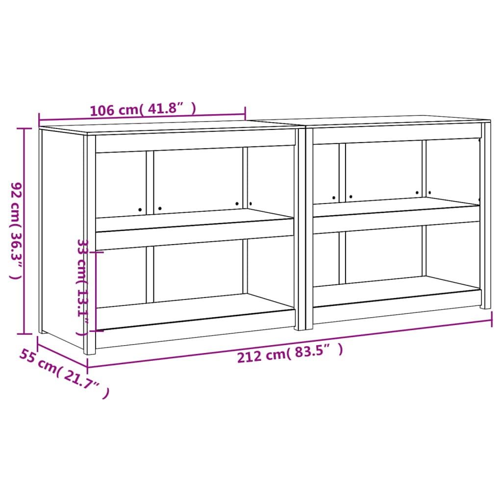 Mobili da Cucina da Esterno 2 pz Bianchi Legno Massello di Pino