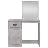 Toeletta con Luci LED Grigio Cemento 90x42x132,5 cm