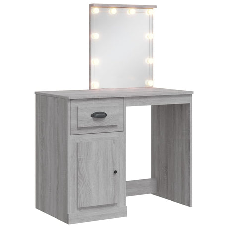 Toeletta con Luci LED Grigio Sonoma 90x42x132,5 cm