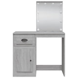 Toeletta con Luci LED Grigio Sonoma 90x42x132,5 cm