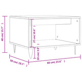 Tavolino da Salotto Rovere Fumo 60x50x40 cm Legno Multistrato