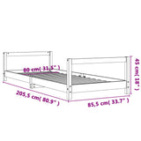 Giroletto per Bambini 80x200 cm in Legno Massello di Pino