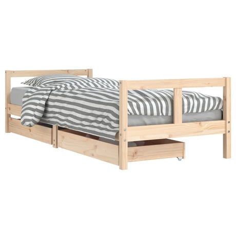 Giroletto Bambini con Cassetti 80x200 cm Legno Massello di Pino