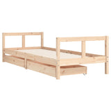 Giroletto Bambini con Cassetti 80x200 cm Legno Massello di Pino