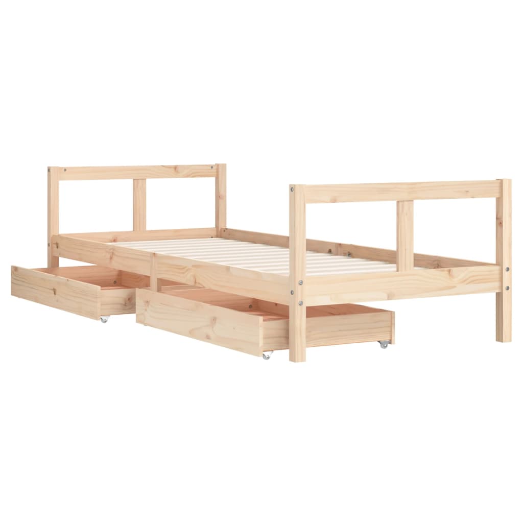 Giroletto Bambini con Cassetti 80x200 cm Legno Massello di Pino