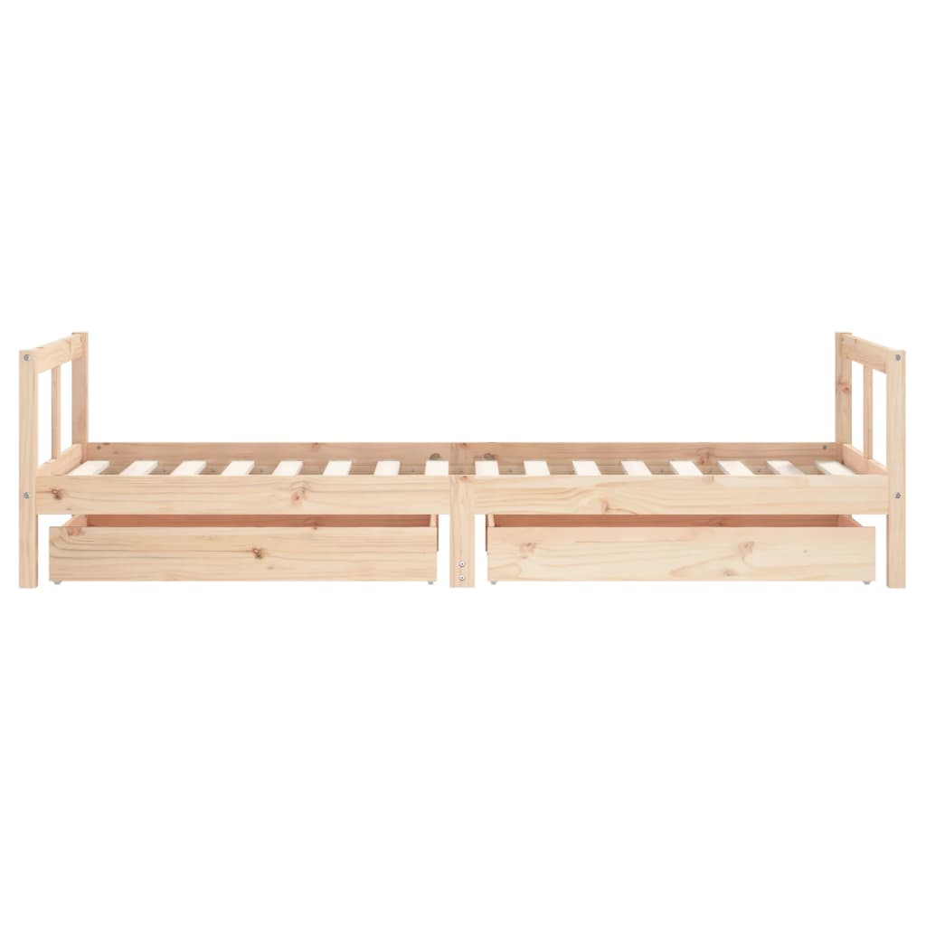 Giroletto Bambini con Cassetti 80x200 cm Legno Massello di Pino