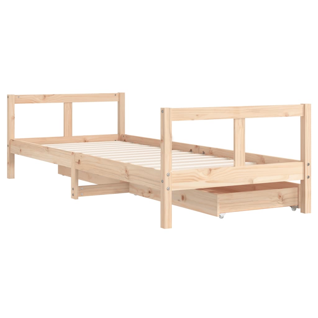 Giroletto Bambini con Cassetti 80x200 cm Legno Massello di Pino