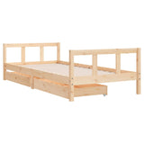 Giroletto Bambini con Cassetti 90x200 cm Legno Massello di Pino