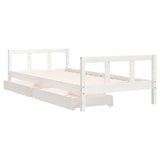 Giroletto Bambini con Cassetti Bianco 90x200cm Massello di Pino