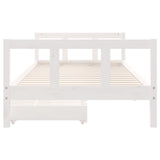 Giroletto Bambini con Cassetti Bianco 90x200cm Massello di Pino