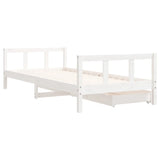 Giroletto Bambini con Cassetti Bianco 90x200cm Massello di Pino