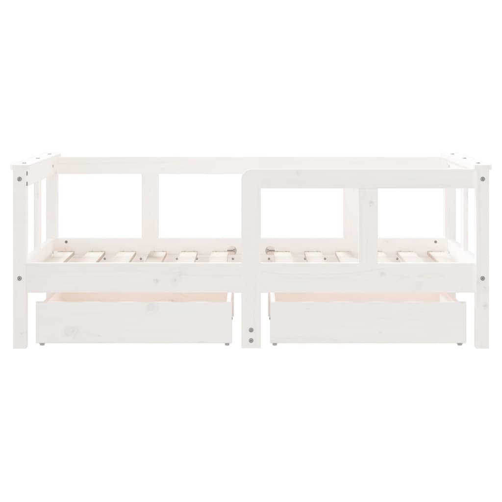 Giroletto Bambini con Cassetti Bianco 70x140cm Massello di Pino