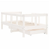 Giroletto Bambini con Cassetti Bianco 70x140cm Massello di Pino