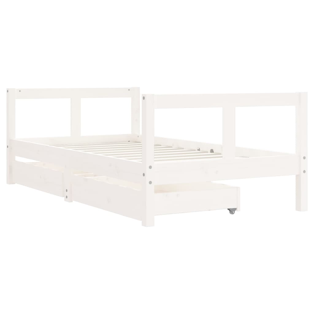 Giroletto Bambini con Cassetti Bianco 80x160 cm Massello Pino