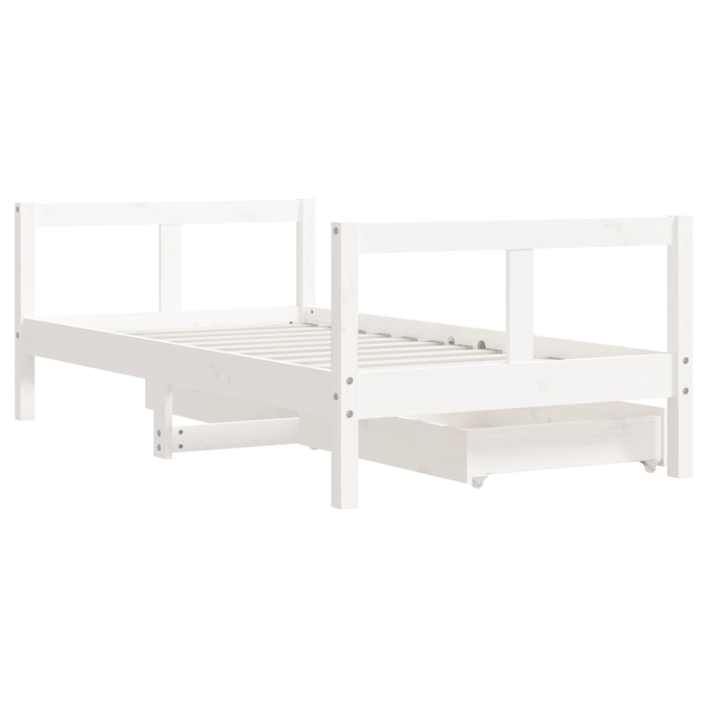 Giroletto Bambini con Cassetti Bianco 80x160 cm Massello Pino