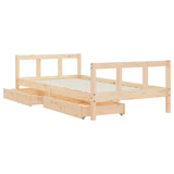 Giroletto per Bambini con Cassetti 90x190cm Legno Massello Pino