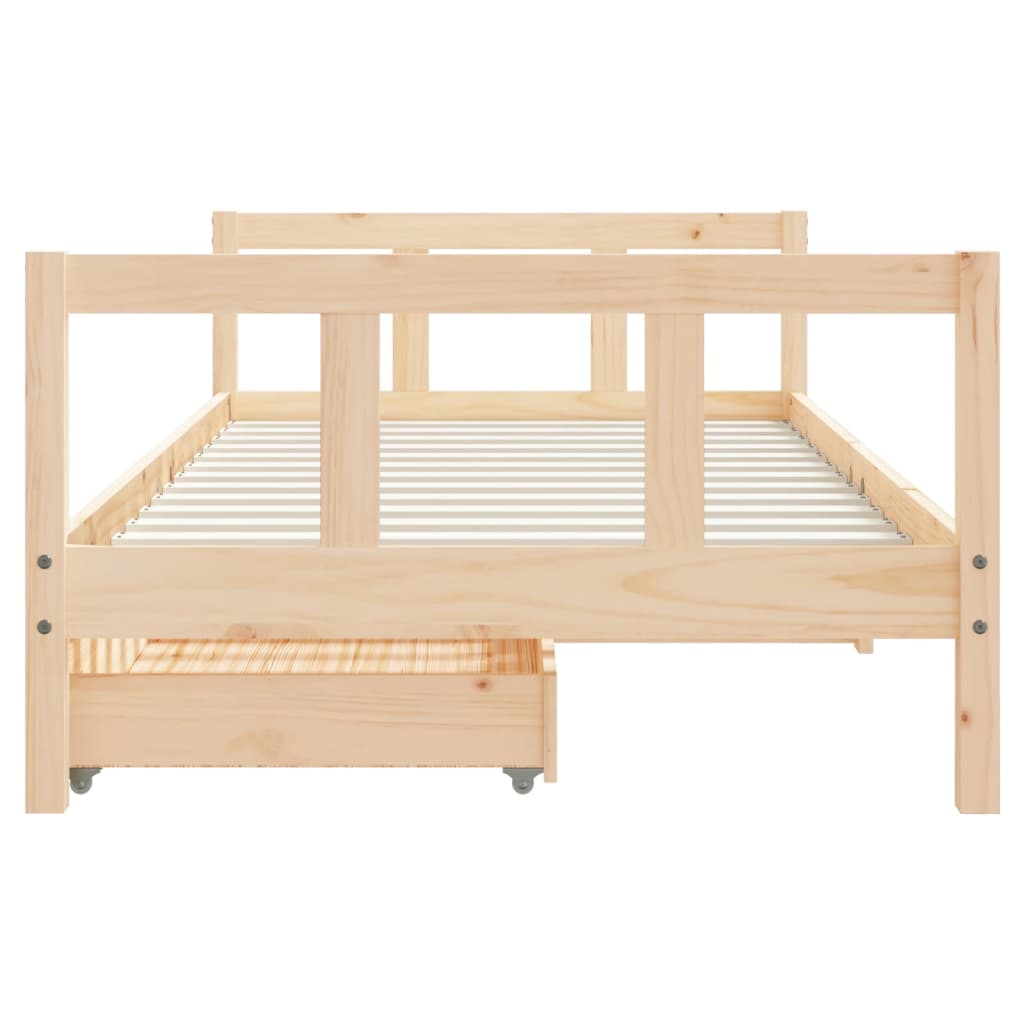 Giroletto per Bambini con Cassetti 90x190cm Legno Massello Pino