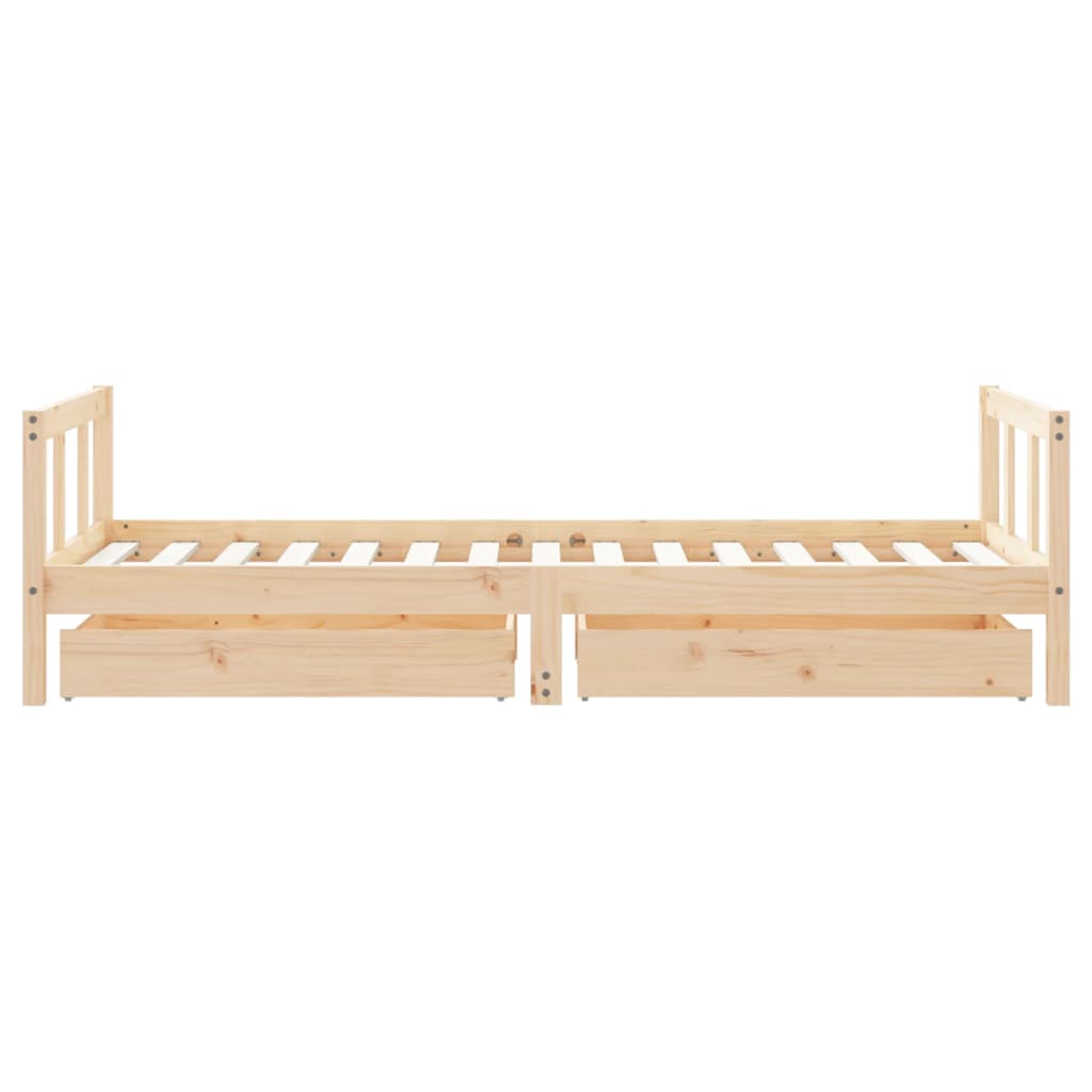 Giroletto per Bambini con Cassetti 90x190cm Legno Massello Pino