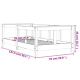 Giroletto per Bambini Bianco 70x140cm in Legno Massello di Pino