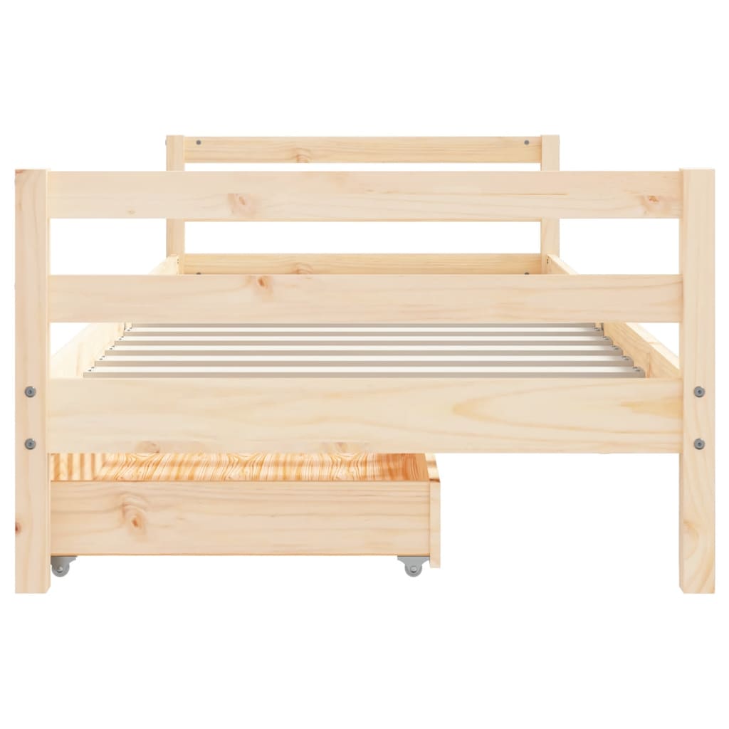 Giroletto Bambini con Cassetti 80x200 cm Legno Massello di Pino