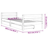 Giroletto Bambini con Cassetti 90x200 cm Legno Massello di Pino