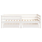 Giroletto Bambini con Cassetti Bianco 70x140cm Massello di Pino