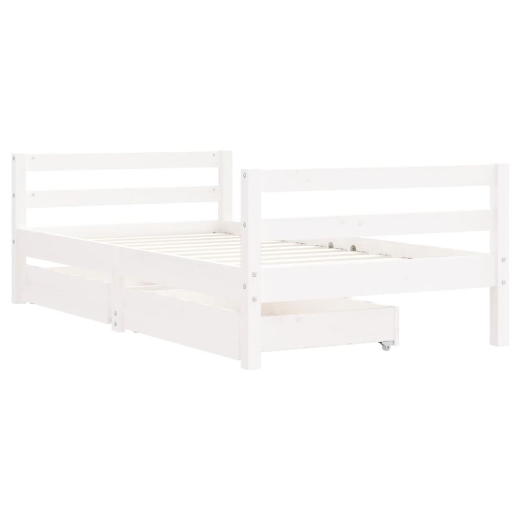 Giroletto Bambini con Cassetti Bianco 80x160 cm Massello Pino