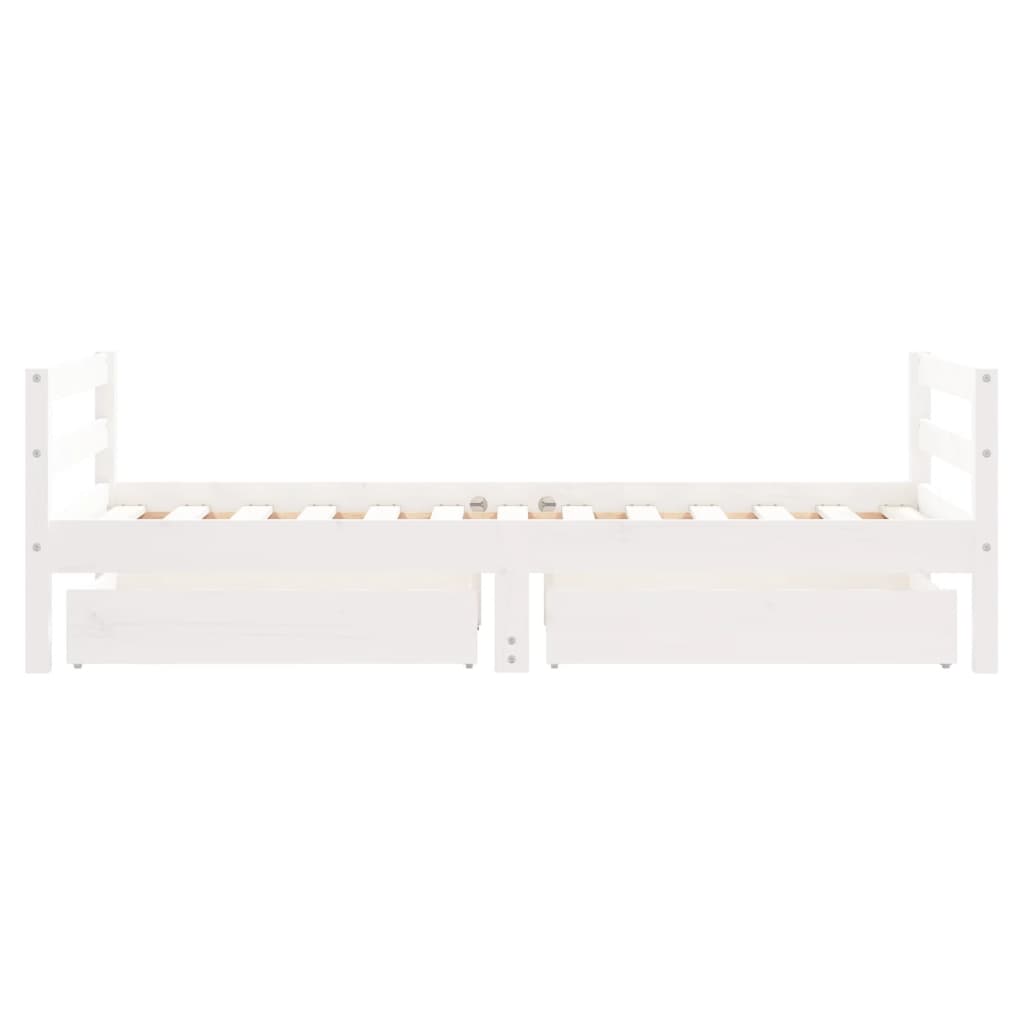 Giroletto Bambini con Cassetti Bianco 80x160 cm Massello Pino