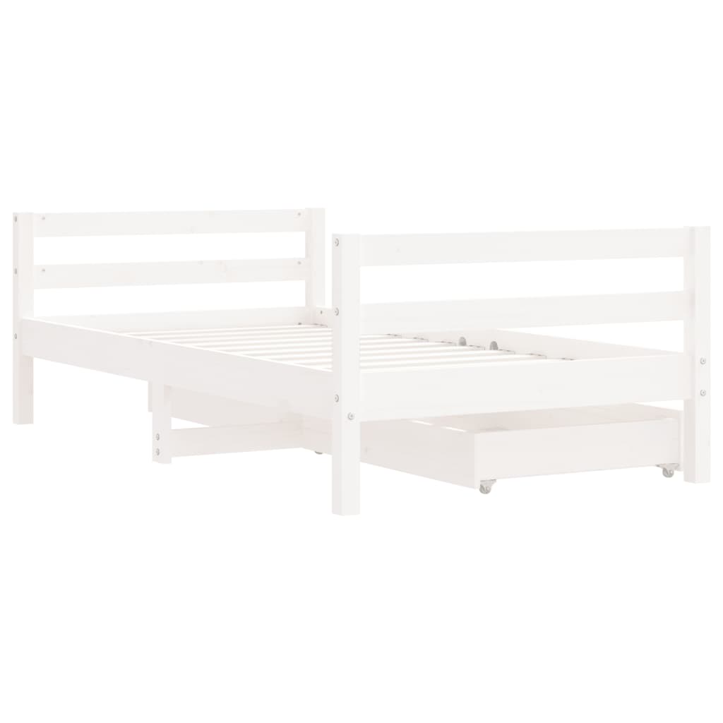 Giroletto Bambini con Cassetti Bianco 80x160 cm Massello Pino