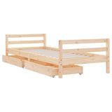 Giroletto per Bambini con Cassetti 90x190cm Legno Massello Pino