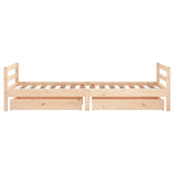 Giroletto per Bambini con Cassetti 90x190cm Legno Massello Pino