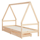 Giroletto Bambini con Cassetti 80x200 cm Legno Massello di Pino