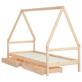 Giroletto Bambini con Cassetti 80x200 cm Legno Massello di Pino