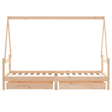 Giroletto Bambini con Cassetti 80x200 cm Legno Massello di Pino