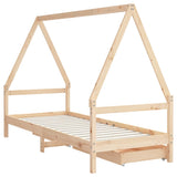 Giroletto Bambini con Cassetti 80x200 cm Legno Massello di Pino