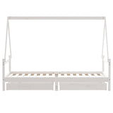 Giroletto Bambini con Cassetti Bianco 80x200cm Massello di Pino