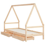 Giroletto Bambini con Cassetti 90x200 cm Legno Massello di Pino