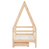 Giroletto Bambini con Cassetti 70x140 cm Legno Massello di Pino