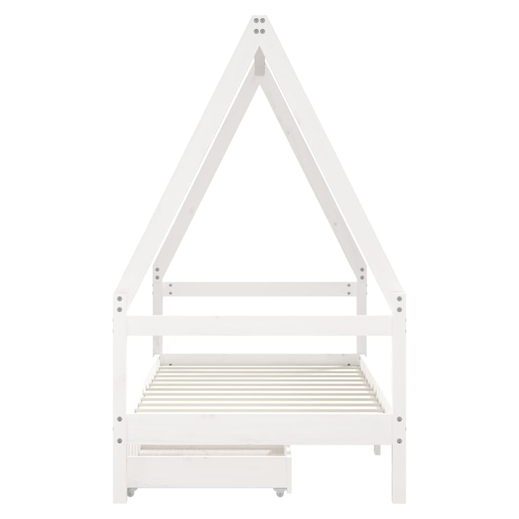 Giroletto Bambini con Cassetti Bianco 80x160 cm Massello Pino