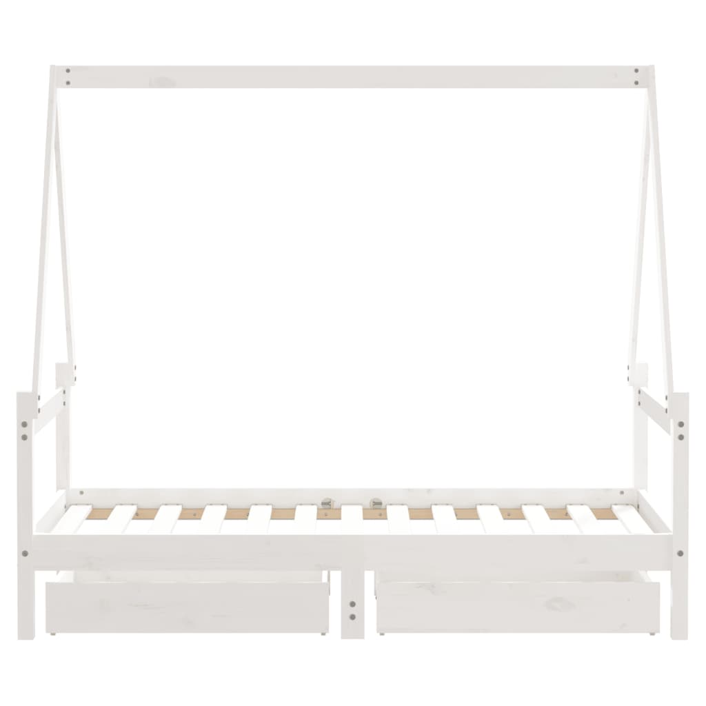 Giroletto Bambini con Cassetti Bianco 80x160 cm Massello Pino