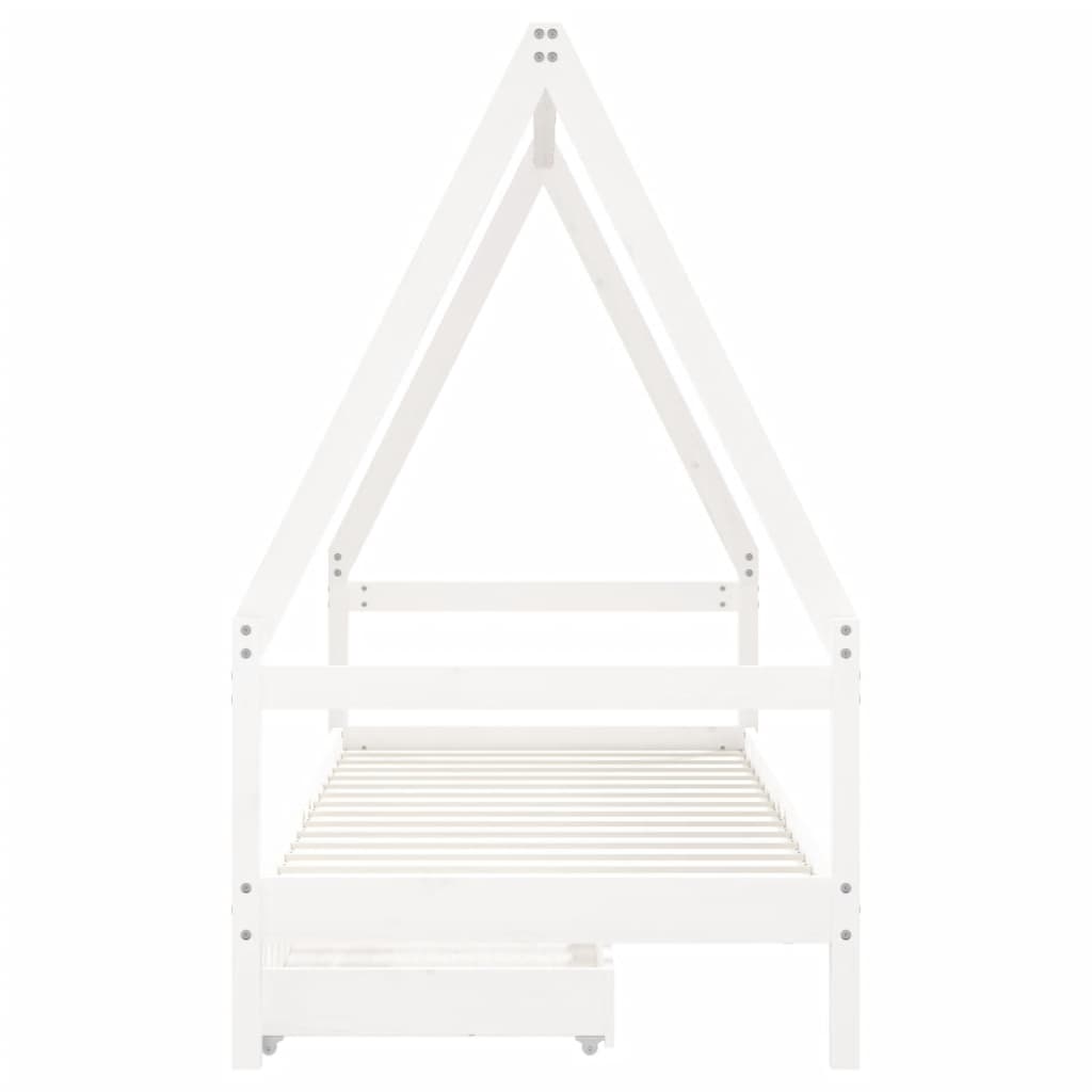 Giroletto Bambini con Cassetti Bianco 90x190 cm Massello Pino