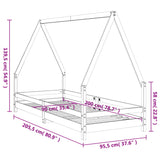 Giroletto per Bambini 90x200 cm in Legno Massello di Pino