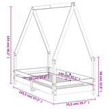 Giroletto per Bambini Bianco 70x140cm in Legno Massello di Pino