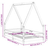 Giroletto per Bambini 80x160 cm in Legno Massello di Pino