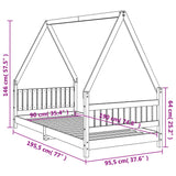 Giroletto per Bambini 90x190 cm in Legno Massello di Pino