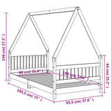 Giroletto per Bambini Bianco 90x190cm in Legno Massello di Pino