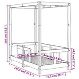 Giroletto per Bambini Bianco 70x140cm in Legno Massello di Pino