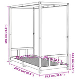 Giroletto per Bambini Bianco 90x200cm in Legno Massello di Pino